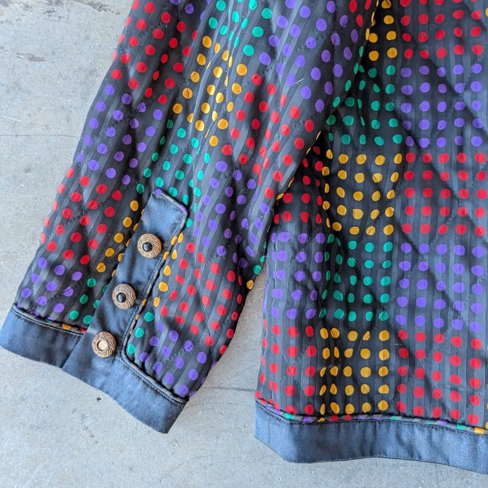 Vintage Montage Dimensions Colorful Rainbow Polka Dot Jacket and Skirt Set - Picture 4 of 13